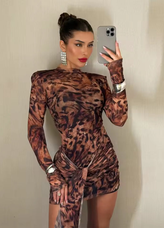Marissa-Animal Print Mini Dress