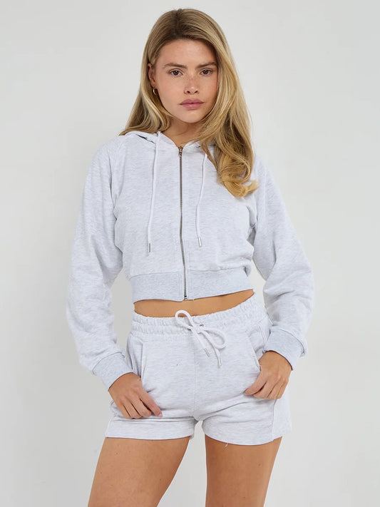 Vienna-Piping Detail Co Ord-Bleach Grey