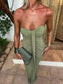 Kylie-Off Shoulder Strapless Maxi-Green