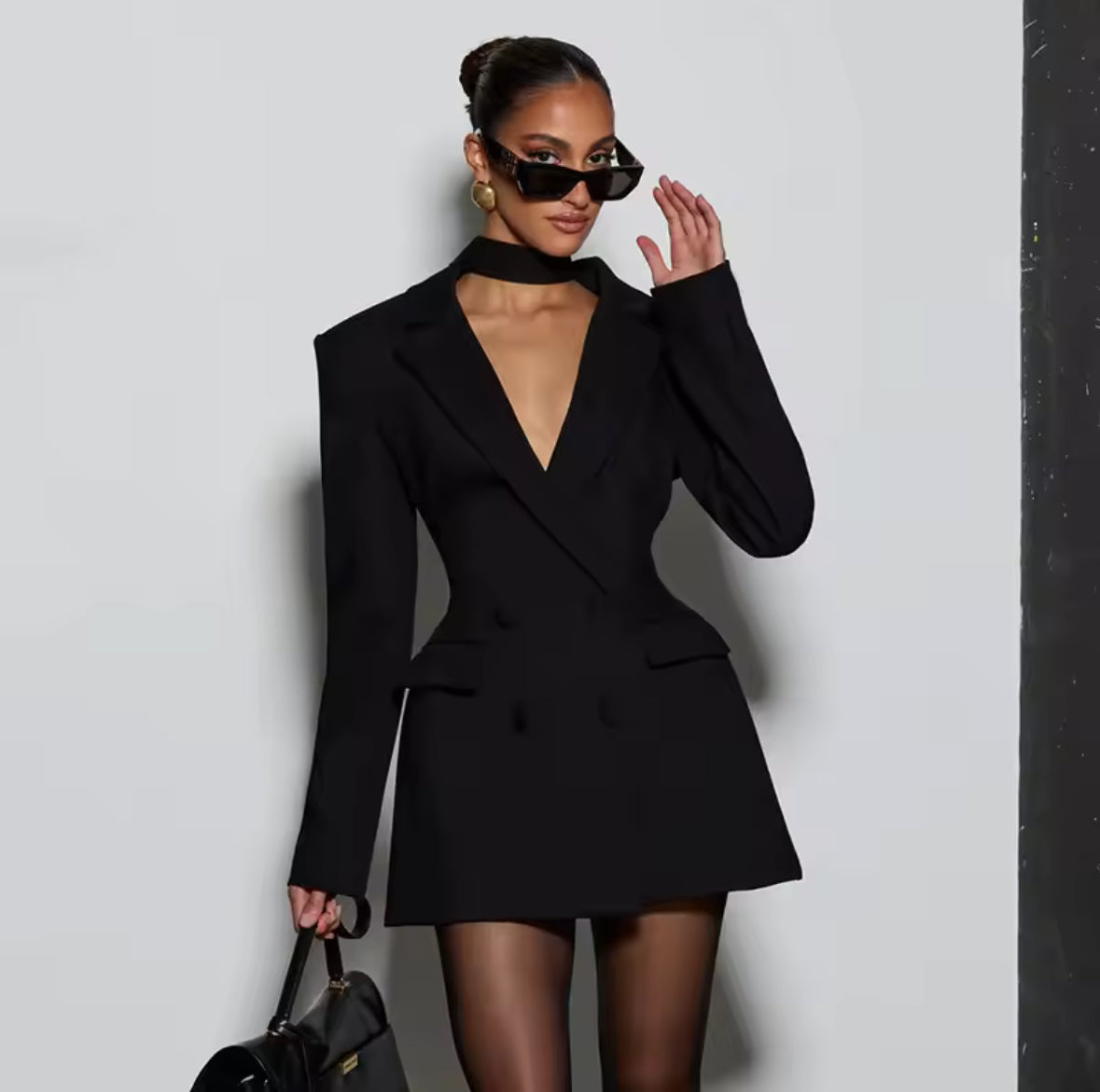 Lucy-Blazer Mini Dress-Black