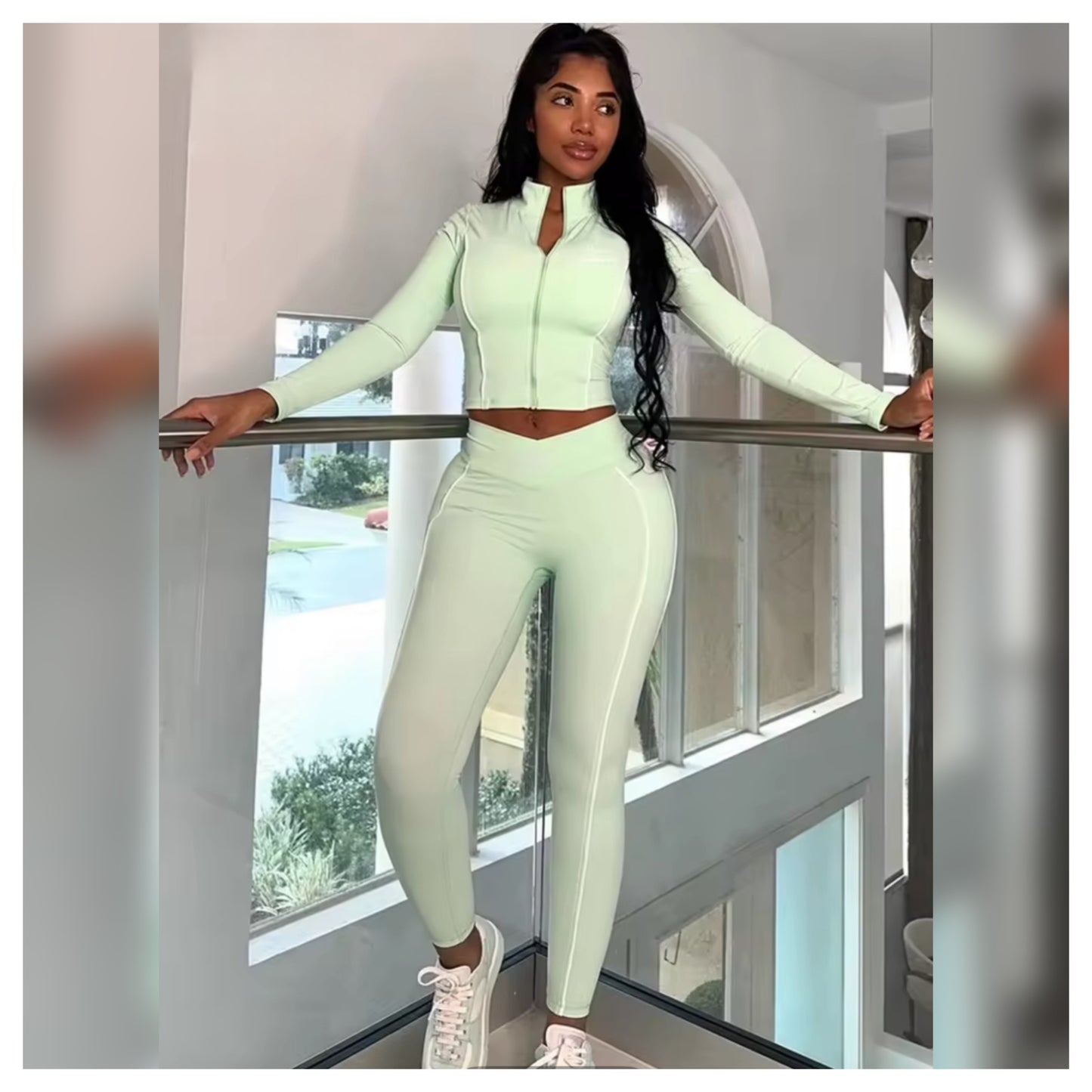 Melissa-Crop Two Piece-Green