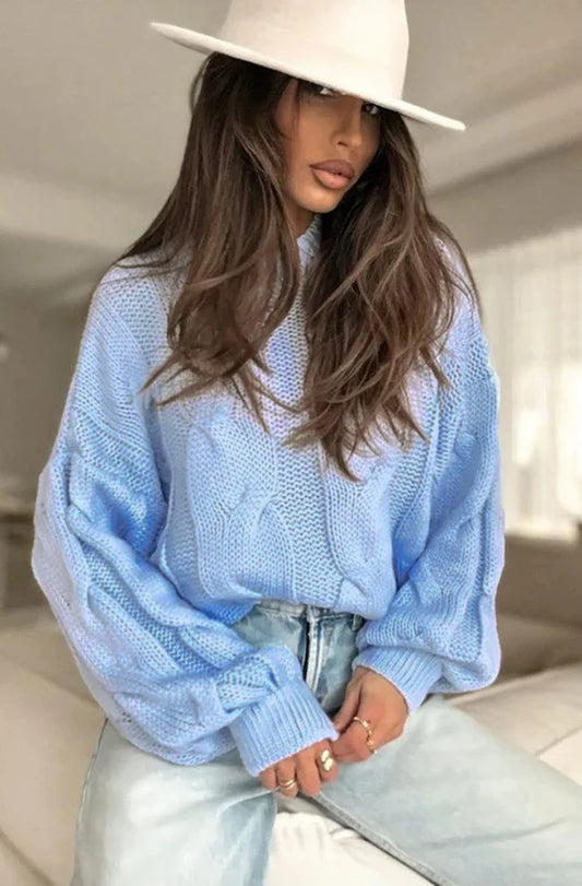 Delilah-Light Knit Jumper-Sky Blue