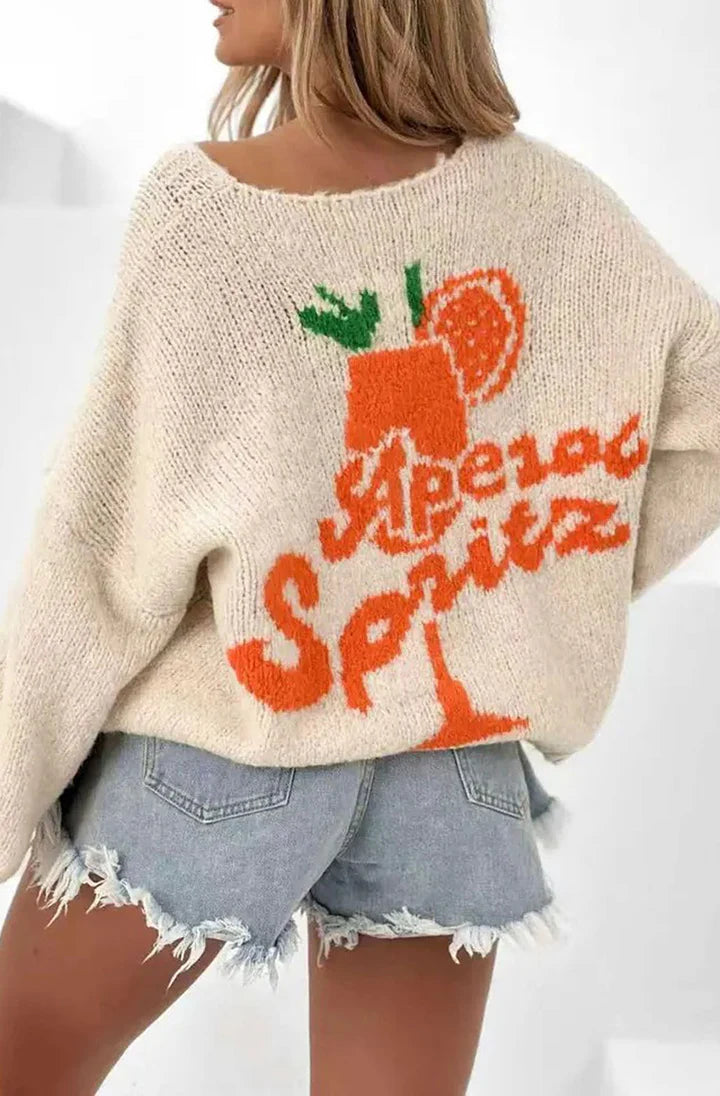 Aperol Spritz Cardigan-Cream