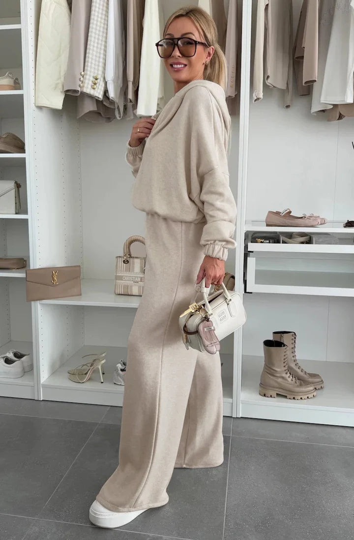 Sarah-Hooded Co Ord-Stone