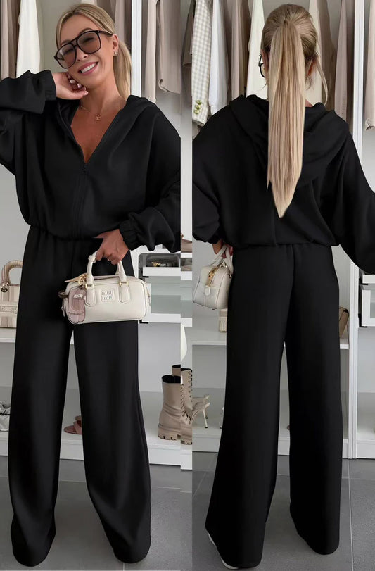 Sarah-Hooded Co Ord-Black