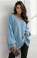 Emmie-V Neck Oversized Lace Hem Jumper-Three Colours