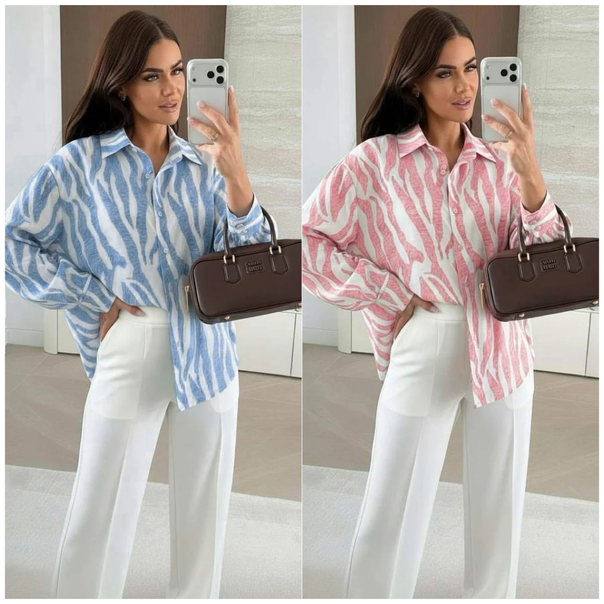 Lauren-Oversized Abstract Leopard Print Shirt